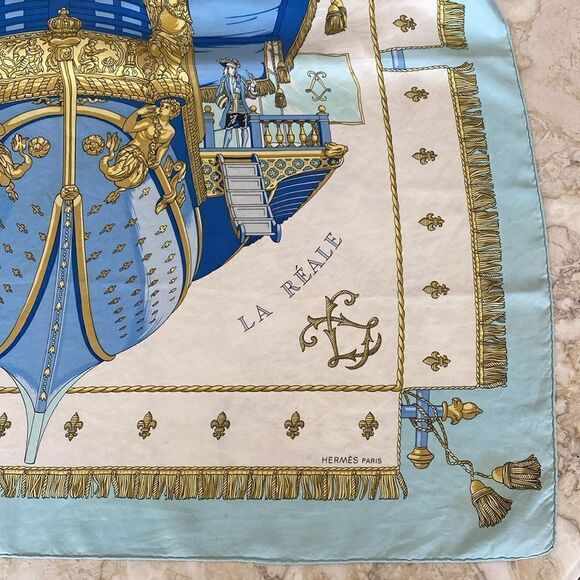 Hermes Vue du Carrosse de La Galere La Reale Silk Scarf 90cm - Picture 14 of 15